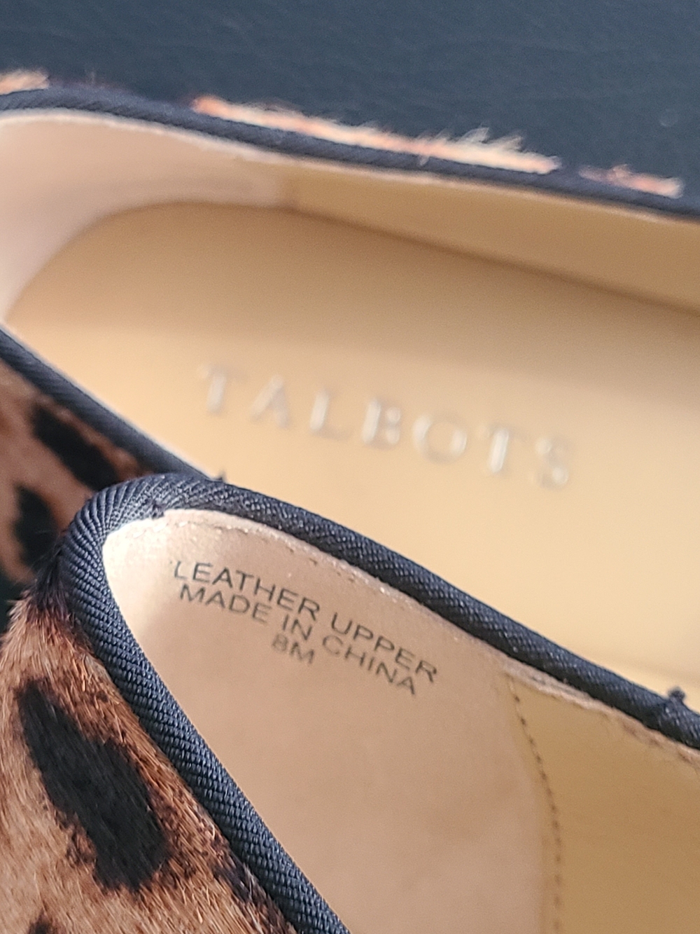 Talbots Leopard-Print Calf Hair Pointed Flats Loafers - Picture 9 of 11